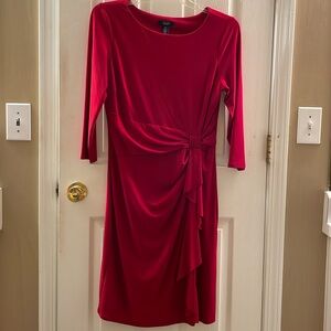 Chaps Red Dress with ruffles . Size Large.